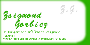 zsigmond gorbicz business card